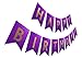 Silvima Glitter Birthday Banner Purple Happy Birthday Sign Prestrung Sparkling Gold Letter Party Bunting - Image 3