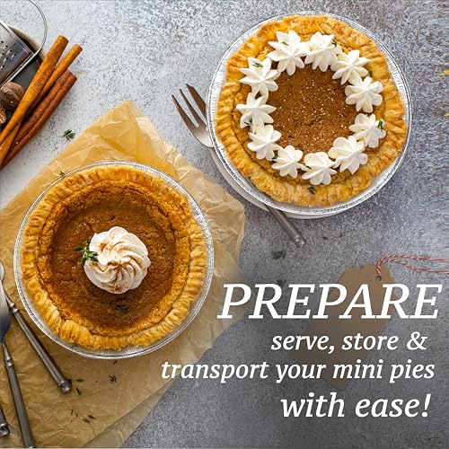 Spare Essentials (60 Pack) Pie Tins 5 inch, Disposable Mini Pies Tin, Tart Aluminum, Individual Serving Pans for Baking Mini Chicken Potpie, Small Homemade Cakes & Quiche, Foil Tins, Freezer-to-Oven Use - Image 5