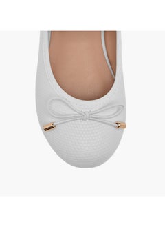 JUNIORS Girls Bow Accent Ballerina Shoes with Elasticated Strap  - Image 4