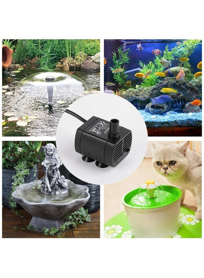 NajmStyle USB Mini Water Pump, 200L/H Submersible Water Pump, Adjustable Ultra Quiet Small Pet Fountain for Aquarium, Fish Tank, Cat Fountain, Water Feature Statuary and Hydroponics, DC 3.5-9V 1-3W, Black - Image 2