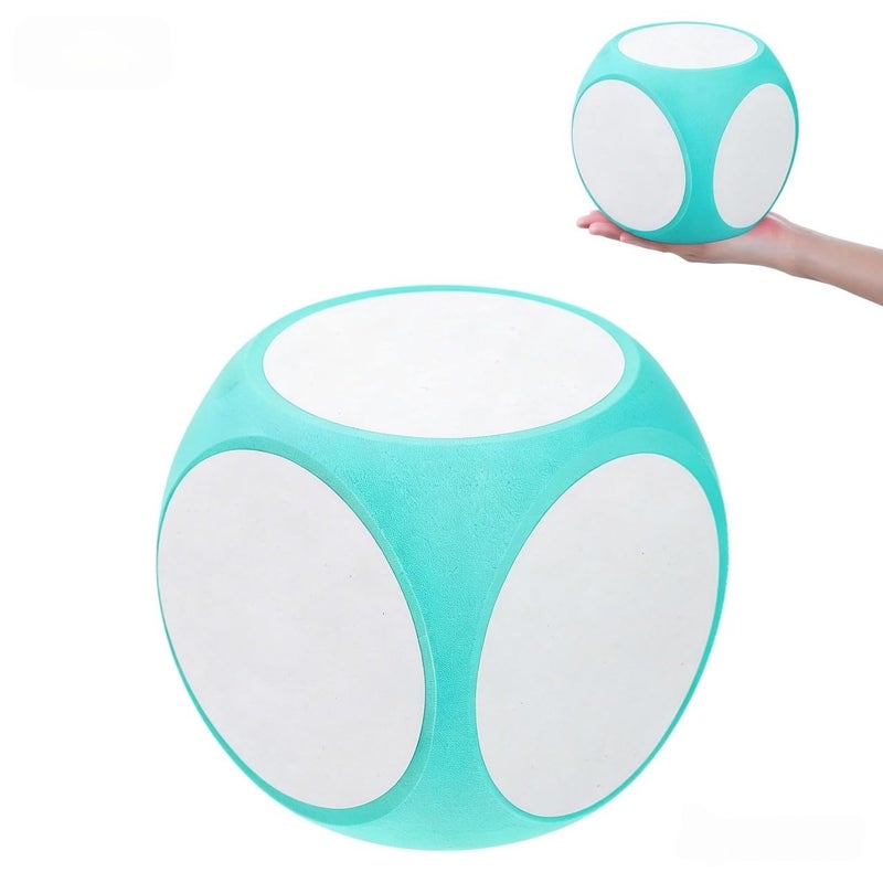 NUOBESTY Dry Erase Foam Dice 4in Large DIY Blank Jumbo Writing Cube for Classroom Math Teaching Big Oversized Block for Kids Educational Games Party Blue - Image 3