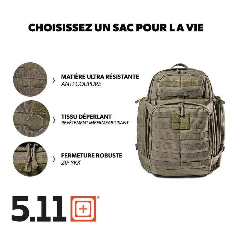 5.11 Tactical Backpack, RUSH 72 2.0 Military Survival Molle Back Pack with Laptop Compartment, Large, 55L, Ranger Green, Style 56565ABR - Image 2