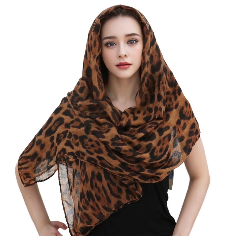 vimate leopard print scarf for women-spring fall winter lightweight cheetah print scarfs gifts for women large neck scarves shawl travel beach scarf (US-Style 30) - Image 4
