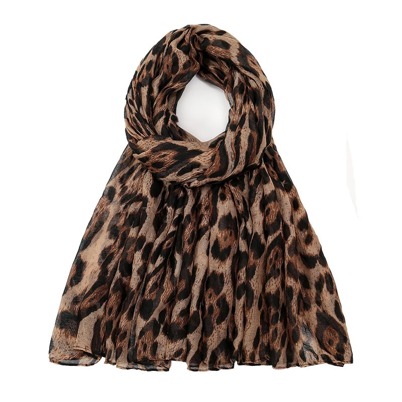 vimate leopard print scarf for women-spring fall winter lightweight cheetah print scarfs gifts for women large neck scarves shawl travel beach scarf (US-Style 30) - Image 1