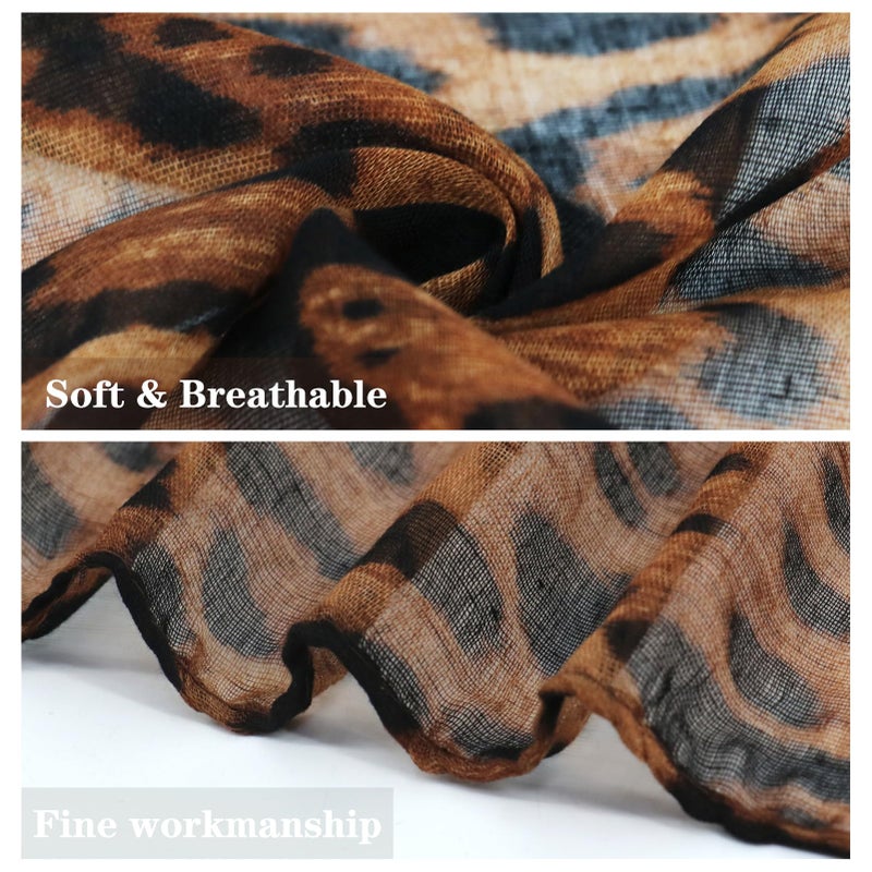vimate leopard print scarf for women-spring fall winter lightweight cheetah print scarfs gifts for women large neck scarves shawl travel beach scarf (US-Style 30) - Image 2