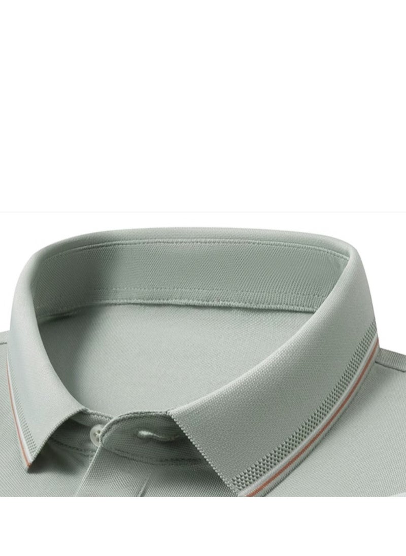 Tucano - 【 Mulberry Silk 5A Antibacterial 】 Men's Short sleeved T-shirt Business Polo Shirt - Image 1