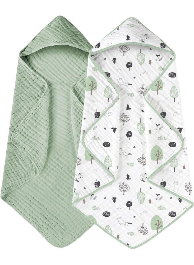 Yoofoss Hooded Baby Towels for Newborn 2 Pack - Image 1