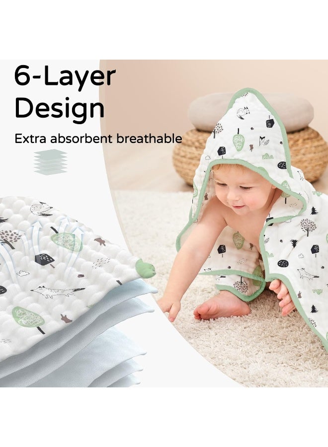 Yoofoss Hooded Baby Towels for Newborn 2 Pack - Image 4