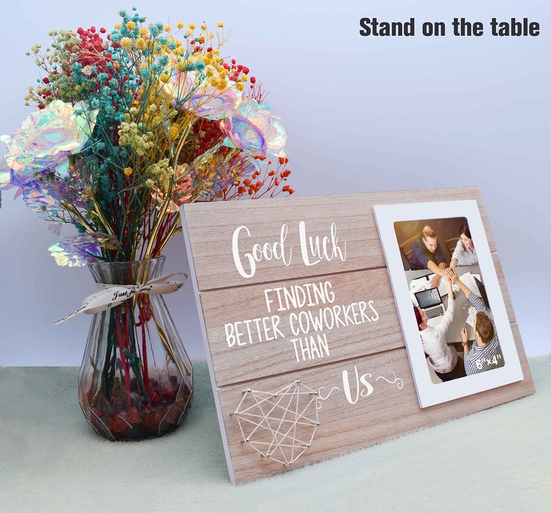 NZY Colleague Gift-Going Away Gift-Goodbye Farewell Gift-New Job Gift-Leaving Gifts for Co-worker Team Member-Good Luck Finding Better Coworkers Than Us-Wood Picture Frame Photo Frame for 6''?4'' Photo - Image 5