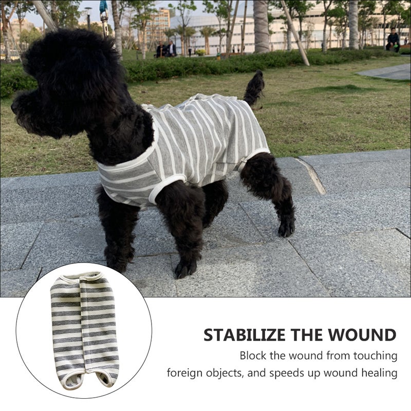 2pcs Cotton Dog Anti-licking Four-legged Dog Recovery Clothes Pet Suit - Image 5