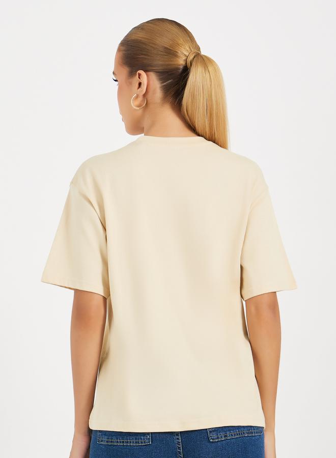 Styli Embroidered Future is Female Slogan Boxy T-Shirt  - Image 4