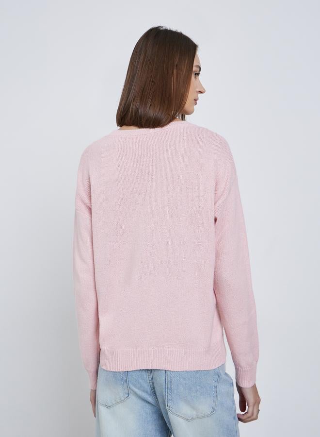 ستايلي سويتر بقصة عادية بنقشة قطط - Image 4