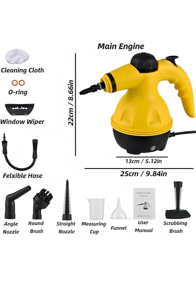 Nakhl Portable Handheld Steam Cleaner 1000W Multifunctional High Temperature Pressurized Steam Cleaning Machine with 9PCS Accessory for Kitchen Sofa Bathroom Car Window - Image 2