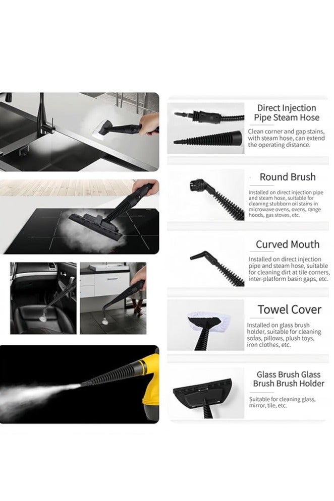 Nakhl Portable Handheld Steam Cleaner 1000W Multifunctional High Temperature Pressurized Steam Cleaning Machine with 9PCS Accessory for Kitchen Sofa Bathroom Car Window - Image 3