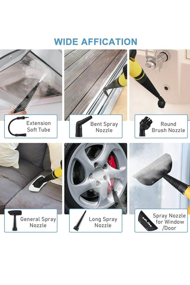 Nakhl Portable Handheld Steam Cleaner 1000W Multifunctional High Temperature Pressurized Steam Cleaning Machine with 9PCS Accessory for Kitchen Sofa Bathroom Car Window - Image 4