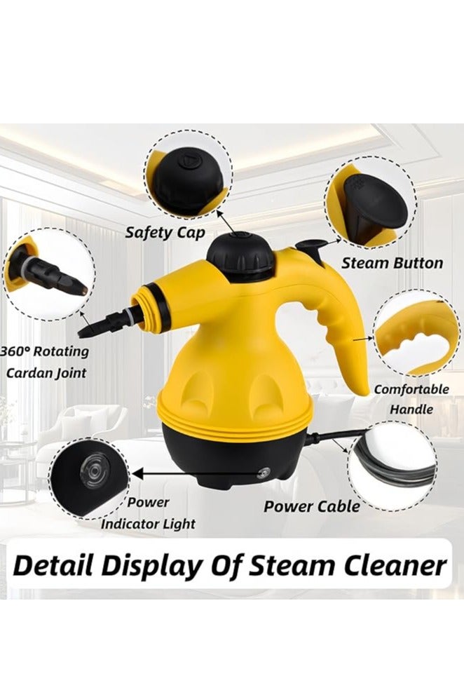 Nakhl Portable Handheld Steam Cleaner 1000W Multifunctional High Temperature Pressurized Steam Cleaning Machine with 9PCS Accessory for Kitchen Sofa Bathroom Car Window - Image 5