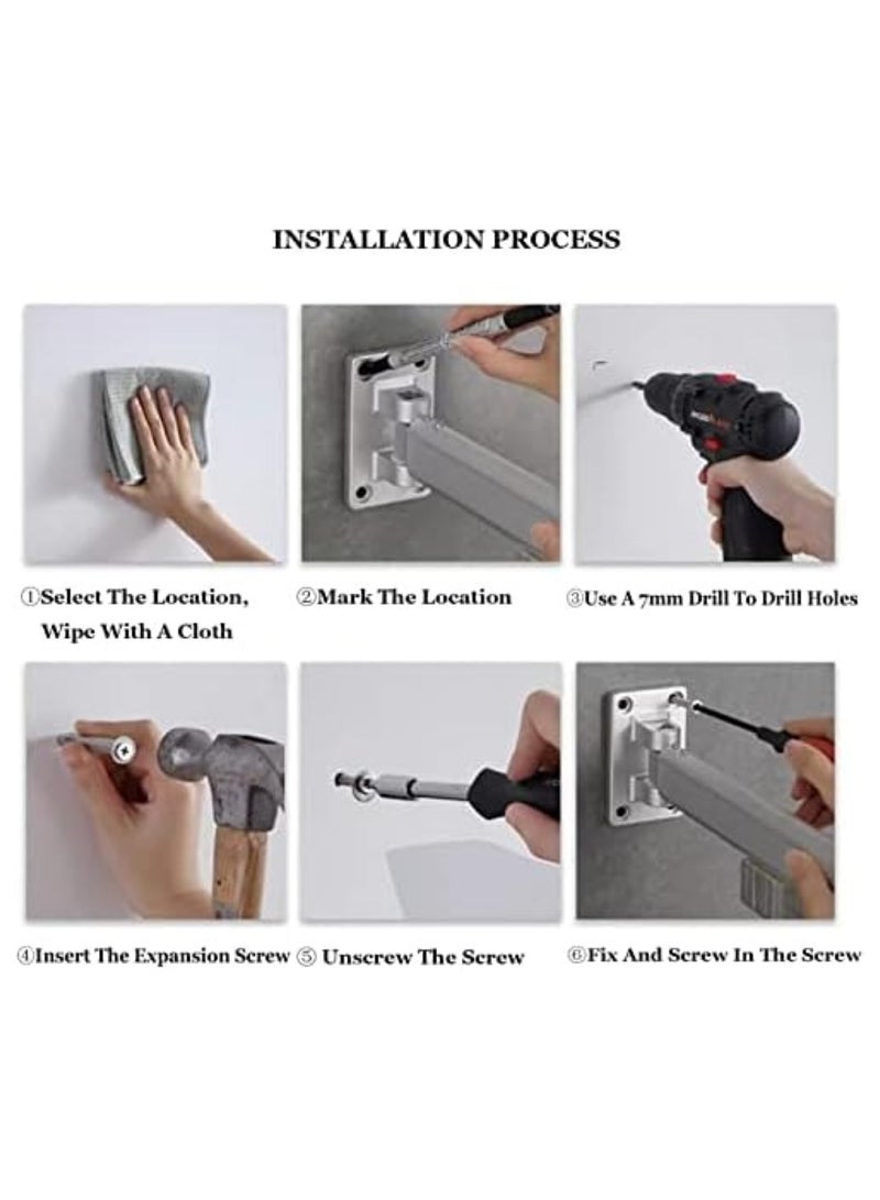 Black Wall-Mounted Foldable Clothes Hanging Rack Space-Saving - Image 2