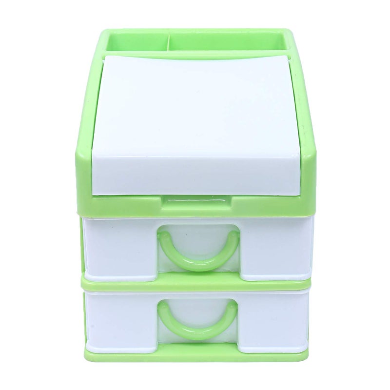 Kuber Industries Plastic 2 Pieces Three Layer Drawer Storage Cabinet Box GreenCTKTC25117 - Image 4