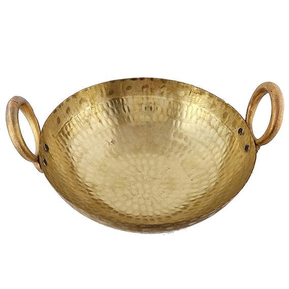 Shopsidex SHOPSIDEX Brass Hammered Kadhai for CookingServing Pital Kadhai pital kadai 1000 ML - Image 4