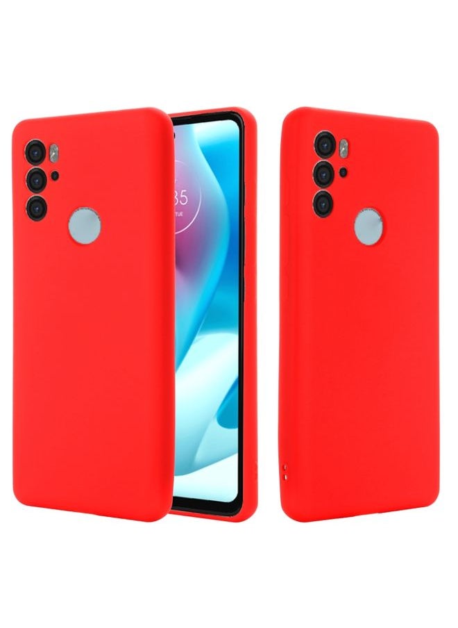 HuHa - Case Cover For For Motorola Moto G60S Pure Color Liquid Silicone Shockproof Full Coverage Phone Case(Red) - Image 1