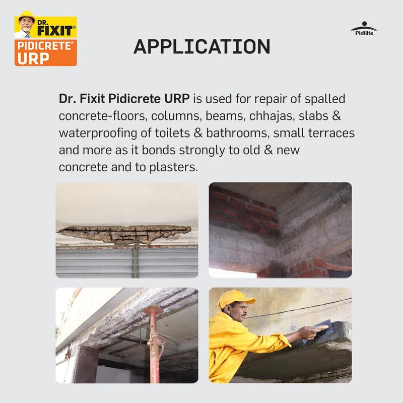 Dr. Fixit د. فيكست 301 SBR لاتكس بيديكريت URP، لاتكس SBR للعزل المائي والإصلاحات - 1 كجم (رمادي) عبوة من 15 - Image 4