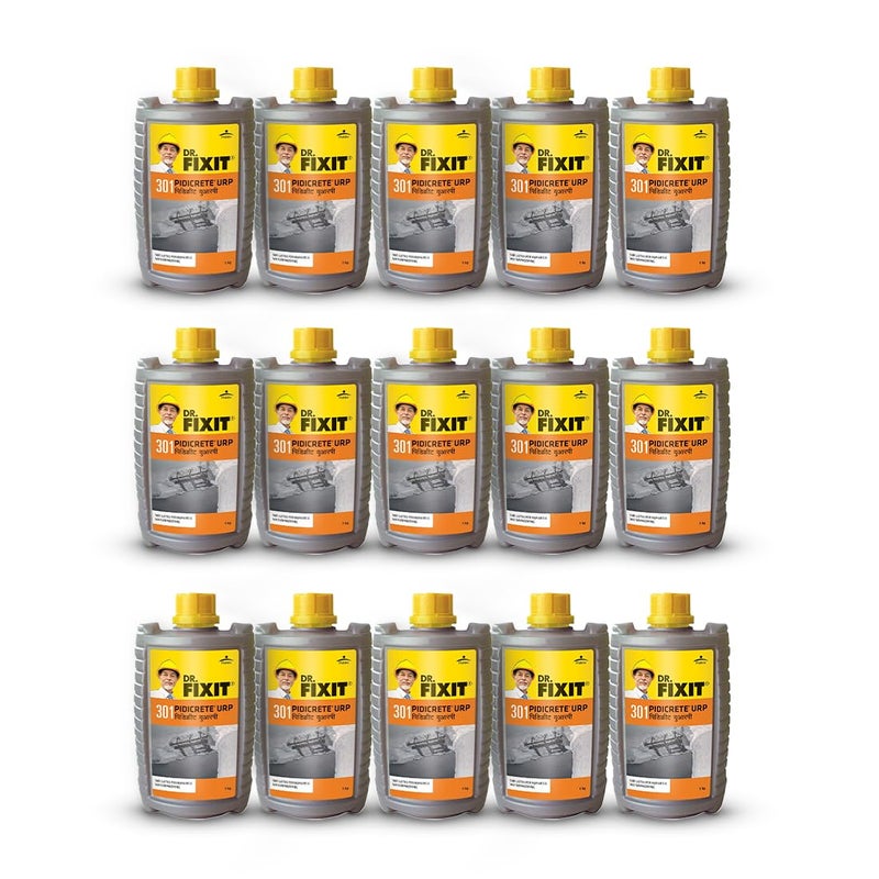 Dr. Fixit د. فيكست 301 SBR لاتكس بيديكريت URP، لاتكس SBR للعزل المائي والإصلاحات - 1 كجم (رمادي) عبوة من 15 - Image 1