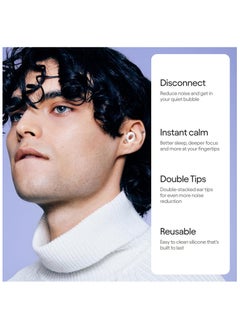 Generic Loop Quiet 2 Plus Ear Plugs with Double Tips – Ultra-Comfy Reusable Earplugs For Sleep, Focus, Travel, Noise Sensitivity | Flexible Protection | 24 dB (SNR) Noise Reduction + 3 dB with Double Tips  - Image 4