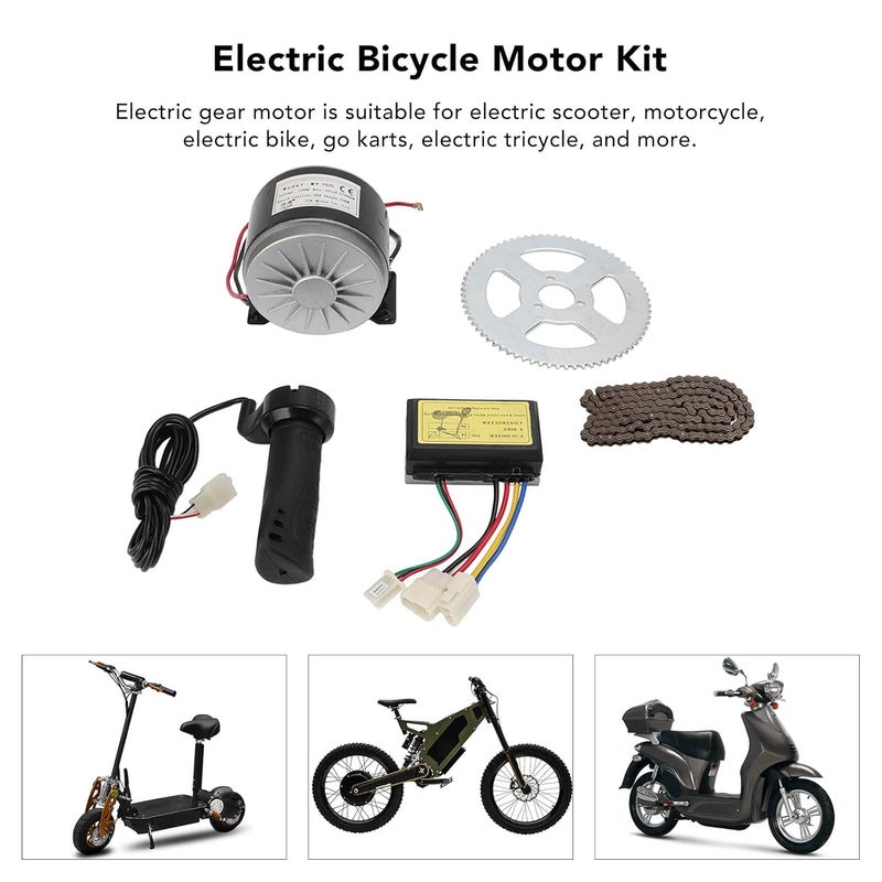 12V 250W Electric Bike Motor Kit High Speed Gear Motor with Controller for E Bike - Image 3