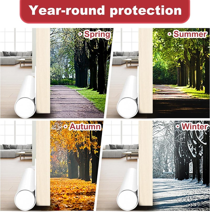 HomeProtect Door Draft Stopper Weather Stripping Door Seal Under Door Sweep Block Cold Air Gaps Front Soundproof Draft Blocker for Bottom of Door Suitable for Interior/Exterior,White - Image 5