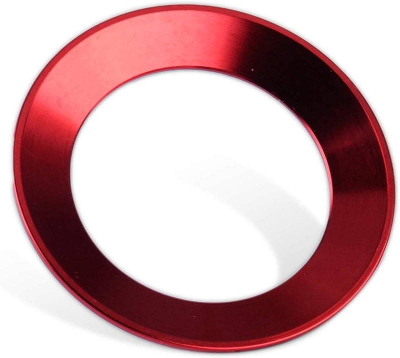 QASULER Car Steering Wheel Logo Trim Decoration Ring - Red - Image 1