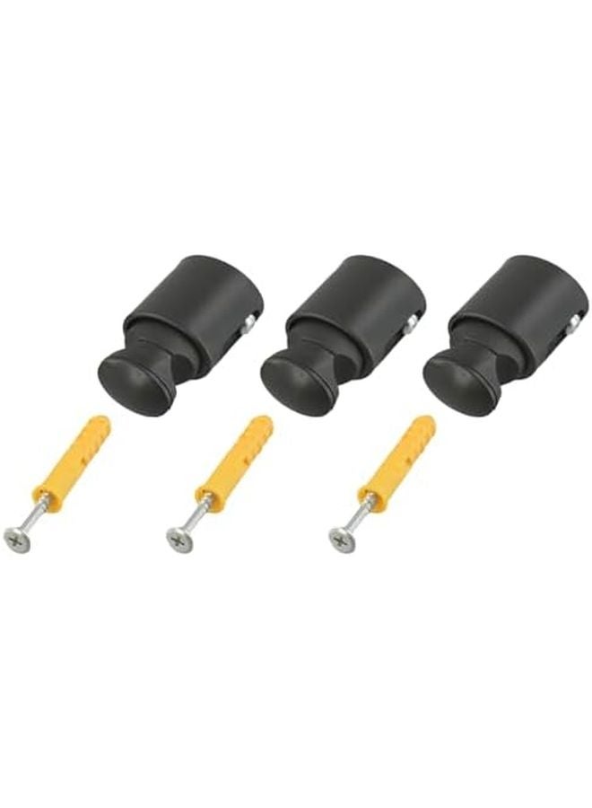 3 Pack Black Replacement Towel Rail Radiator Bracket Wall Mount Heating - Image 4