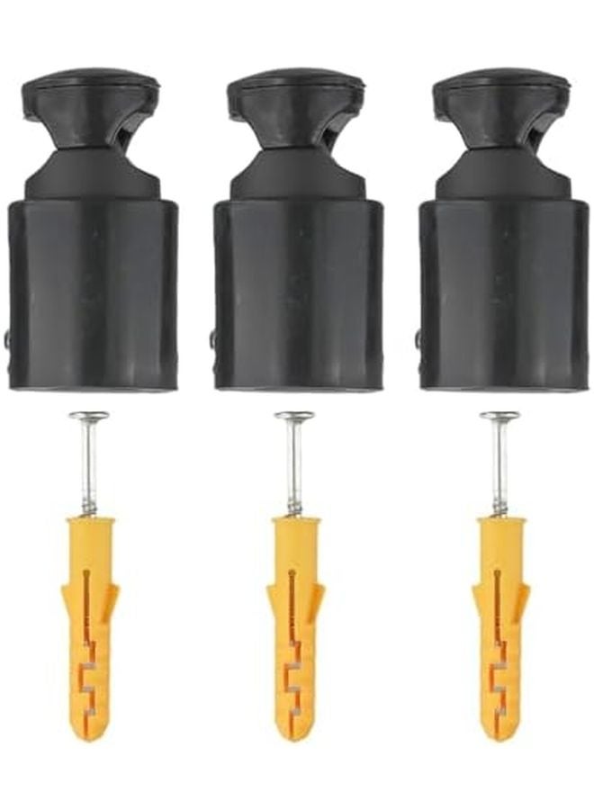 3 Pack Black Replacement Towel Rail Radiator Bracket Wall Mount Heating - Image 1