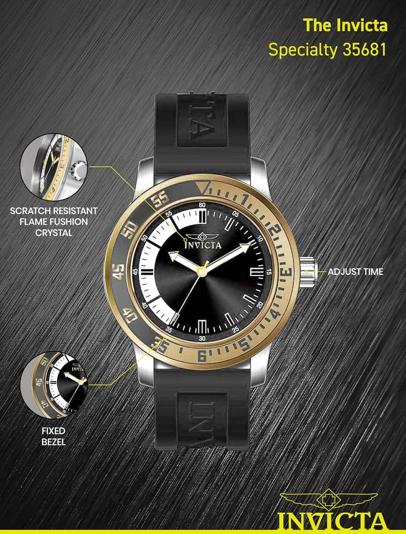 Invicta ساعة كوارتز سيليكون مخصصة للرجال - Image 4