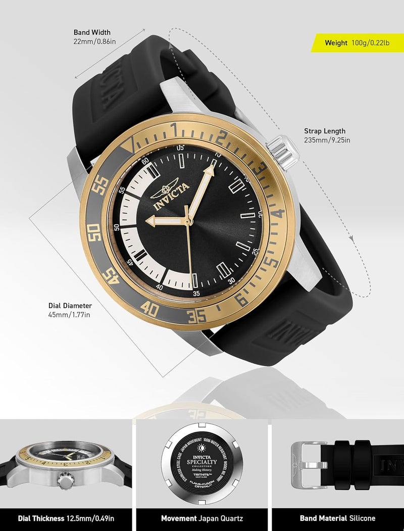 Invicta ساعة كوارتز سيليكون مخصصة للرجال - Image 3