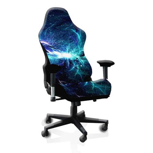 QYZDLM Gaming Chair Covers Slipcovers, 3D Printing Stretchable Elastic Computer Reclining Gaming Chair Seat Cover with Armrest Cover (No Chairs)(H) - Image 1