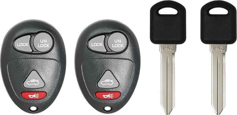 Keyless2Go Replacement Keyless Entry Car Key Fob with Uncut PK3 Transponder Ignition Key (2 Pack) - Image 1