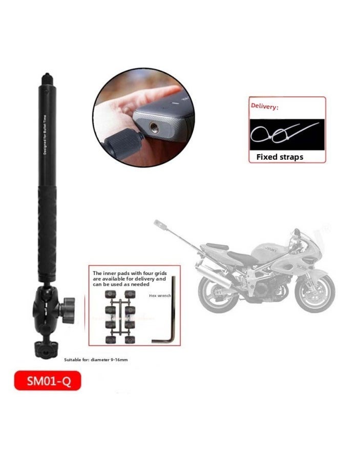 Motorcycle Bracket For Insta360one R X2 Panoramic Camera Invisible Selfie Stick Third Person Riding-Color:SM01-Q - Image 1