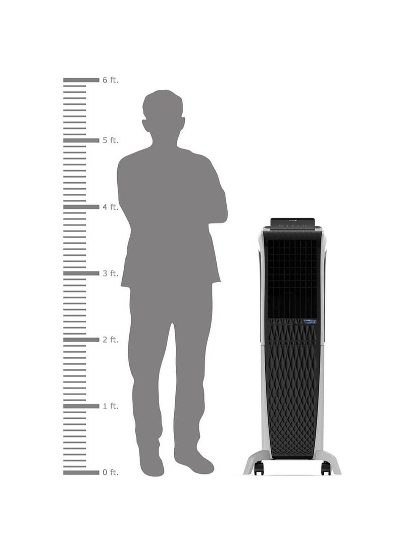 SYMPHONY - Symphony Diet 3D 40i Portable Tower Air Cooler For Home with 3-Side Honeycomb Pads, Pop-Up Touchscreen, i-Pure Technology and Low Power Consumption, 40L, Grey - Image 1