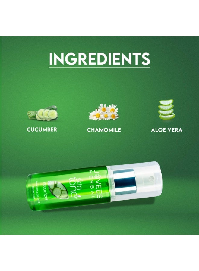 Jovees Herbal Cucumber Skin Toner For Glowing And Hydrating Skin | Face Mist & Toner for Oily & Acne Prone Skin | Cleansing & Pore Tightening | Paraben, Alcohol And Chemical Free 200ml - Image 5