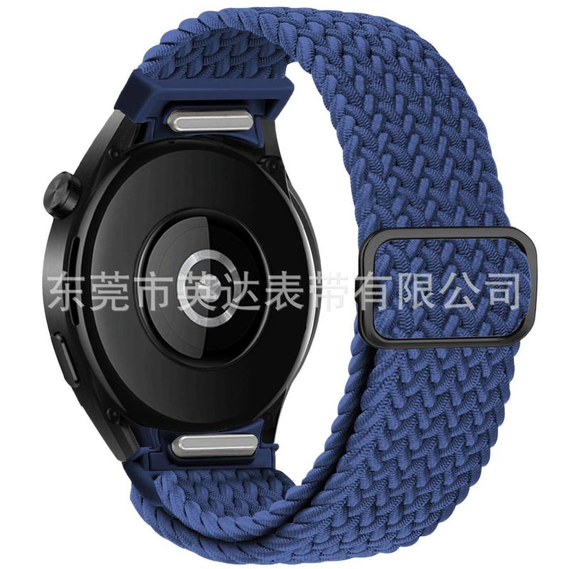 سوار ساعة ذكية سوار نايلون حلقي متوافق مع Samsung Galaxy Watch 4 بملاءمة قابلة للتعديل وحزام بديل للاستخدام اليومي باللون أزرق قابل للتعديل - NADI - Image 1