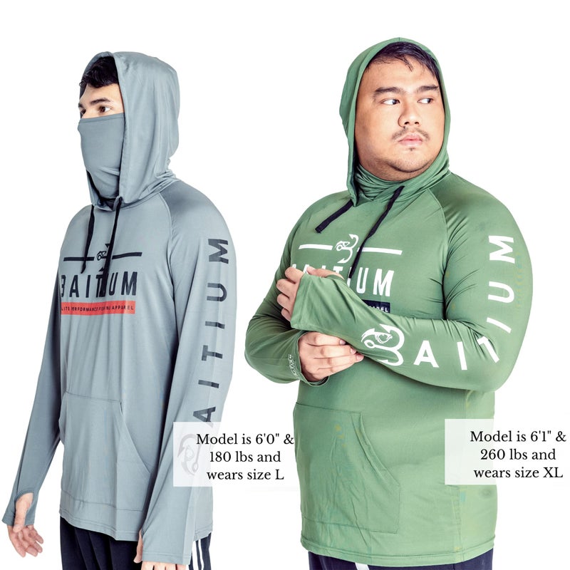 Baitium Fishing Shirts for Men, Fishing Shirt, Hooded Long Sleeve with Gaiter, Fishing Gear and Equipment, UPF50 Hoodies for Men, Sun Hoodie Mens, Fishing Clothes for Men (Large, Green) - Image 4