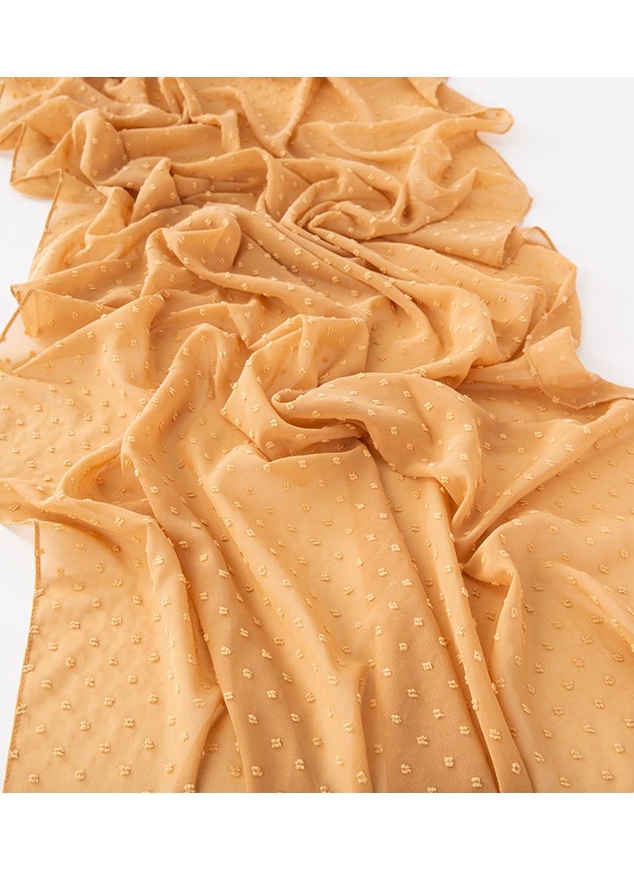 Generic New Muslim Women's Chiffon Ball Scarf Solid Color Headscarf Pearl Chiffon Scarf Shawl  - Image 1