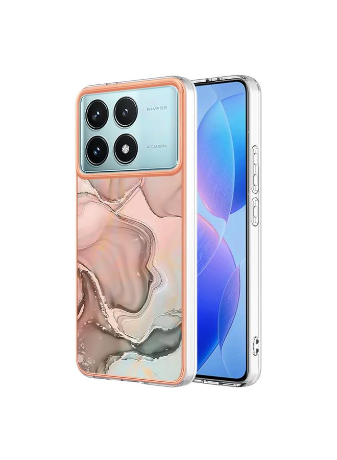 Case For Xiaomi Poco F6 Pro 5G Electroplating Marble Dual-side IMD Phone Case
