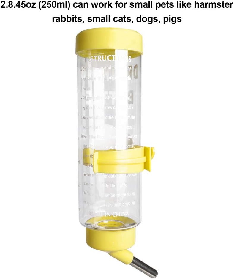 Depets 2PCS 8.45 oz No Drip Small Animal Water Bottle, Cage Water Bottles for Small Pet/Bunny/Ferret/Hamster/Guinea Pig/Rabbit - Image 3