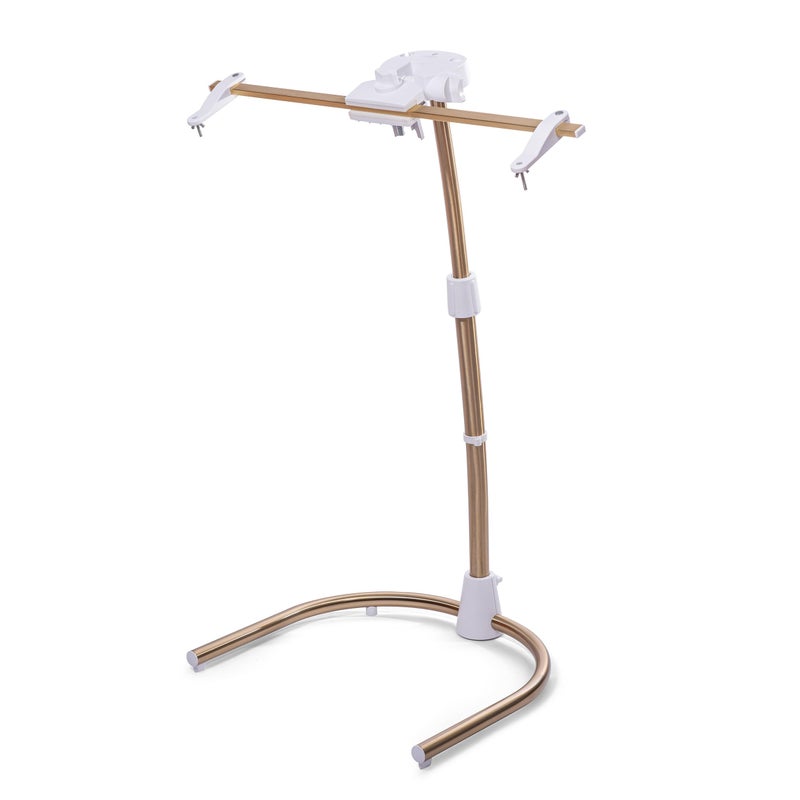 Daylight Company Stitchsmart Stand Adjustable Embroidery Hoop Stand Rotated Cross Stitch Stand Hoop Holder Hands Free Needlework Stand for Art Craft Sewing ProjectsWhite
