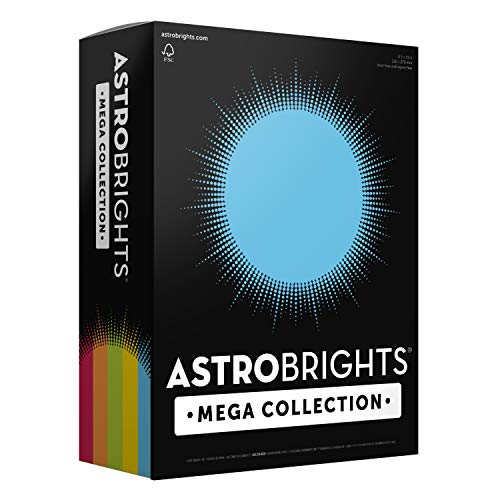 Astrobrights مجموعة أستروبرايتس ميغا، ورق ملون، "كلاسيكي" مجموعة 5 ألوان، 320 ورقة، 65 رطل/176 جرام، 8.5" × 11" - المزيد من الأوراق! (91630) - Image 1