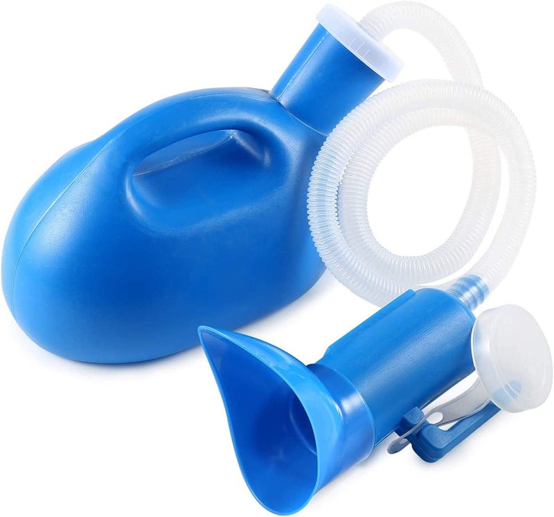 ONEDONE Portable Urinals for Women 2000ML 2 in 1 Portable Urinal for Men Urine Bottle Female Urinal for Bedridden Hospital Camping Car Travel Bedside Emergency (Blue) - Image 2