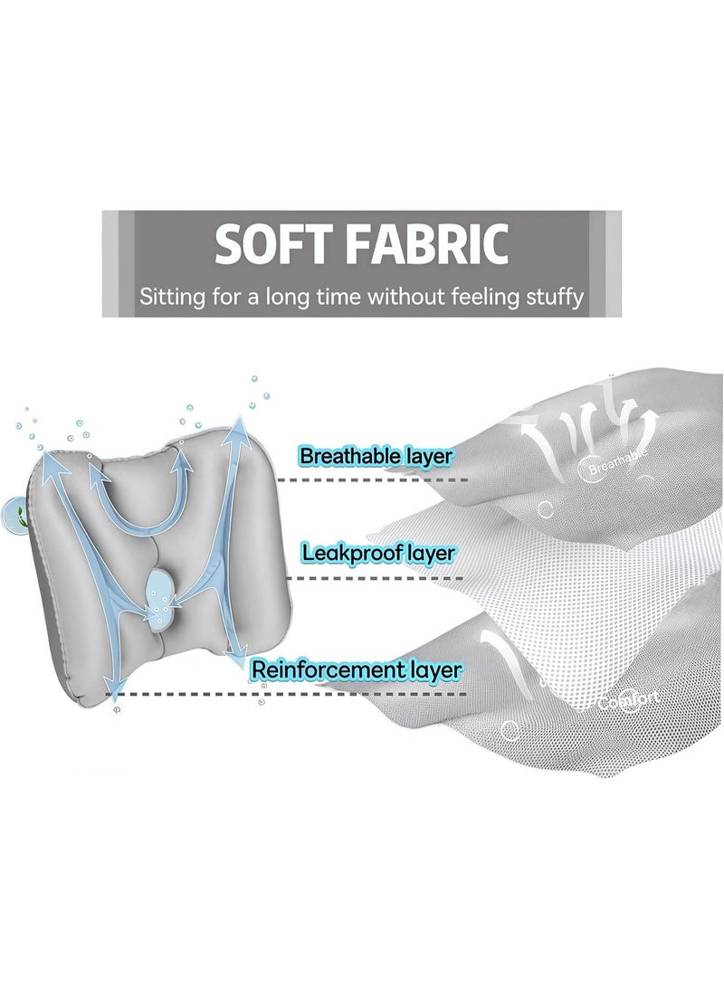 SYOSI Inflatable Lumbar Support Pillow, Portable Travel Lower Back Cushion with Adjustable Firmness, Posture Correction Pillow for Airplane Seats, Office Chairs, Car Rides, and Home Use (Grey) - Image 5