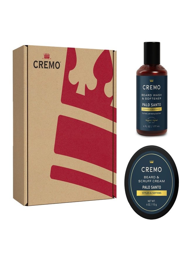 Cremo Palo Santo 2n1 Beard Wash & Softener + Palo Santo Beard & Scruff Cream Set for Short Beards - Image 1