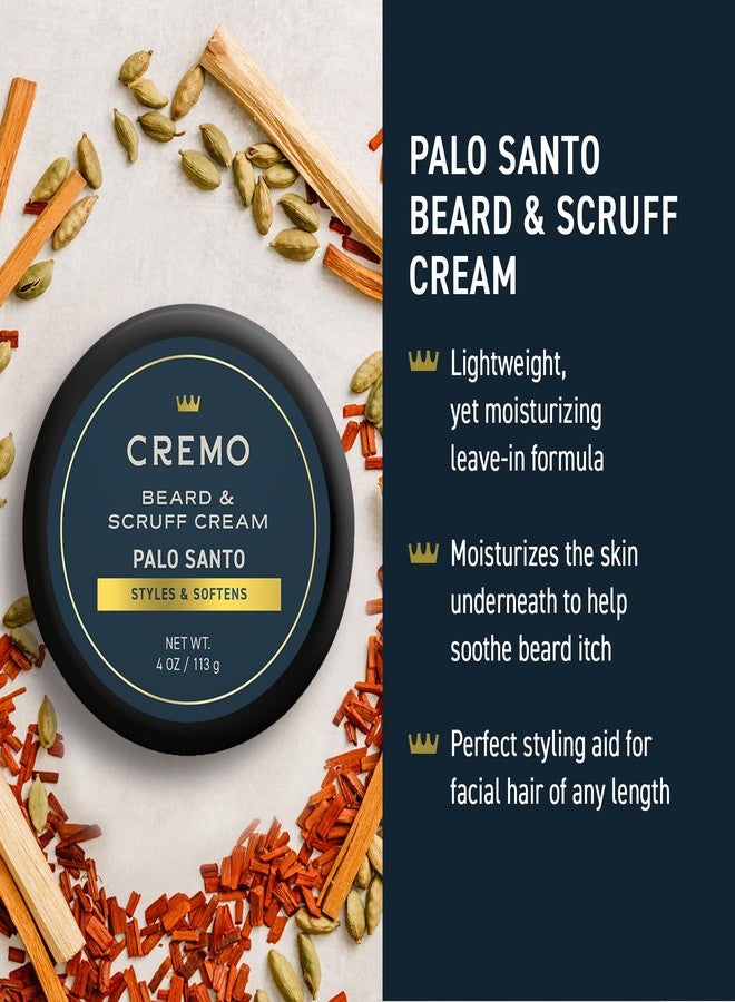 Cremo Palo Santo 2n1 Beard Wash & Softener + Palo Santo Beard & Scruff Cream Set for Short Beards - Image 3